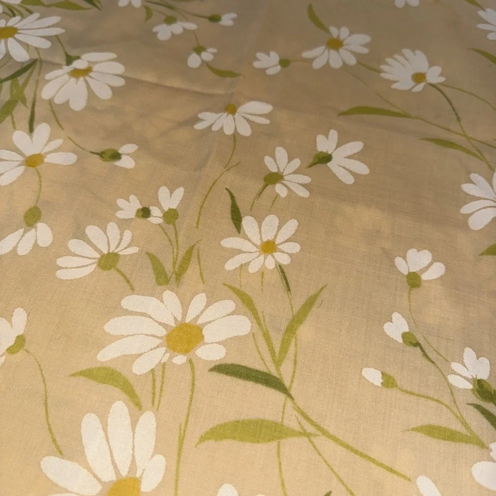 Vintage Morgan Jones Dainty Daisies Flat Sheet 1 Pillowcase Peach Floral 92X82